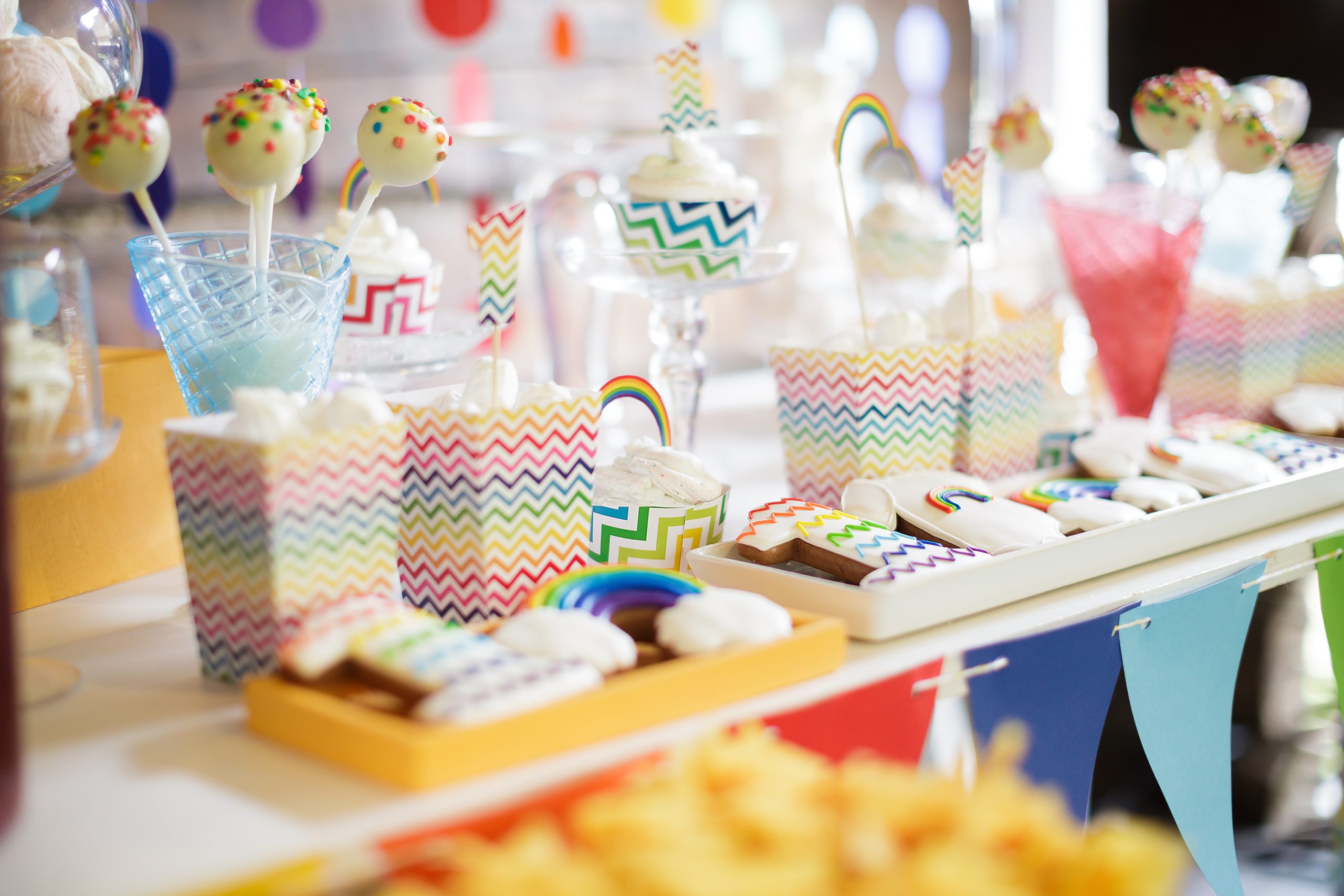 Bright colorful rainbow candy bar